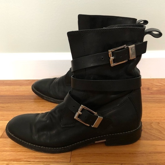 Alexander Wang Moto Boots Black Leather 38 - Picture 1 of 9